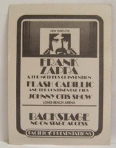 Frank Zappa &amp; The Mothers - Vintage Original 1970&#39;s Backstage Pass New Years Eve - £23.54 GBP