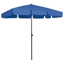 Beach Parasol Azure blue Polyester 78.7x49.2 in Foldable - $2,299.95 MXN