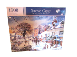 Papercity Puzzles Steve Crisp A Village in Winter 1500 pc Puzzle New  LotP - $18.76