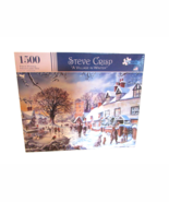 Papercity Puzzles Steve Crisp A Village in Winter 1500 pc Puzzle New  LotP - £14.67 GBP