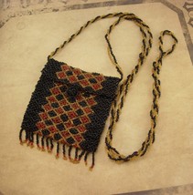 Vintage small Flapper purse / Necklace case - rosary pouch - beaded hand... - £99.91 GBP