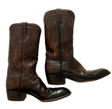 Vtg Lucchese San Antonio Factory Cowboy Boots Collectible Cordovan Leather 8.5 - £6,326.47 GBP