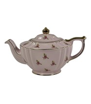 Vintage Sadler Pale Pink Chintz Teapot Roses #2353 Gold Trim Made in England - £144.27 GBP