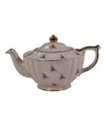 Vintage Sadler Pale Pink Chintz Teapot Roses #2353 Gold Trim Made in Eng... - £141.92 GBP