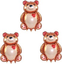 3 Pack Valentine&#39;s Big Bear Foil Balloon, Love Bear Balloon, Valentine&#39;s... - £12.62 GBP