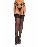 Strappy elastic rhinestone garter belt with O-ring detail. - £23.59 GBP