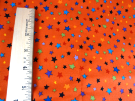Halloween  Fabric Alexander Henry Orange w colored stars 1.5 Yards  X 43&quot; Wide - £14.21 GBP