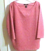 Women&#39;s Knit Sweater Ashley Stewart 18/20 Pink Sparkly - $6.93