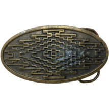 VTG Great American Buckle Co Oval Southwest Pattern Tribal Belt Buckle - $27.71