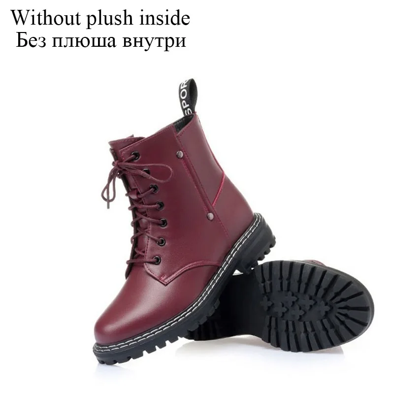 British Style Women Snow Boots Winter Natural Wool Warm Shoes Genuine Leather Cr - £62.99 GBP