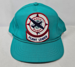 Vintage Eagle Flight Flight Leader Teal Blue Hat Snapback Yupoong - $24.95