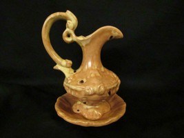 Vintage Ceramic 8&quot; Pitcher &amp; Bowl Wash Basin, Southwest Style Marble Glaze - $9.49