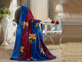 FC Barcelona Silk Touch Sherpa Lined Throw Blanket 50&quot; x 60&quot; - £29.88 GBP