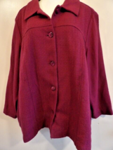 White Stag Woman’s Size 26W/28W Long Sleeve Button Up Jacket Magenta - £11.47 GBP