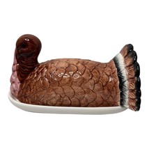 Vintage Ceramic Thanksgiving Turkey Butter Dish Fall Autumn Holiday Bird - £22.56 GBP