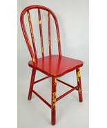 Vintage Red Child’s Chair Distressed Paint 28” T Plant Stand Photo Prop ... - $129.84 CAD