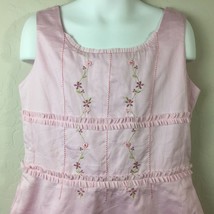 American Girl Girl&#39;s Pink Dress Sleeveless Slip Floral Embroidery Ruffle... - $39.99