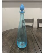 Jonathon Adler Happy Chic Blue Glass Decanter Stopper MCM 15.5” - $83.23 CAD