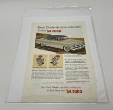 1954 Ford Crestline Victoria Extra Dividends at No Extra Cost Vintage Ad - $9.85