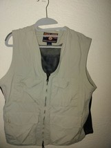 Duluth Trading Co. Mens Khaki/Beige Zipper Cargo Fishing Vest Size L - £21.71 GBP