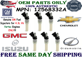 GM Spider Genuine 6Pcs Fuel Injectors for 1996-2004 Chevrolet S10 4.3L V... - £73.94 GBP