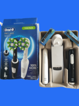Oral-B Pro 1000 Twin Pack Electric Toothbrush Black &amp; White 3 Modes Rech... - $52.00