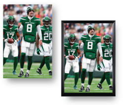 Aaron Rodgers in NY Jets Uniform (Wearing #8!) Large Heavy Print 12&quot; x 18&quot; - £11.52 GBP+