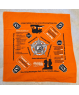 Washington Stat Fish &amp; Wildlife Police Officer Orange Bandana Handkerchief - $9.99