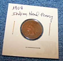 Vintage 1908 Indian Head Penny Coin-Lot 4 - £6.06 GBP