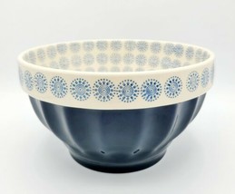 Tabletops Unlimited Gallery AARON X-Large 9&quot; Navy Blue Stamped Serving Bowl  - £15.78 GBP
