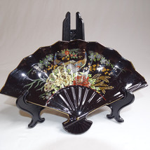 Ceramic Peacock Trinket Colorful Fan With Gold Trim Made In Japan  Very ... - $4.09 CAD