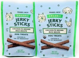 2-Pack Trader Joes Organic Jerky Sticks Chicken &amp; Brown Rice Recipe Dog ... - $412.54 MXN