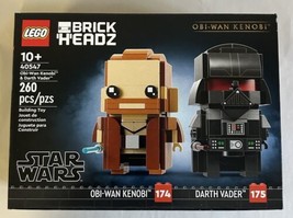 Lego 40547 Star Wars Obi-Wan Kenobi &amp; Darth Vader Brickheadz New Sealed - £23.46 GBP