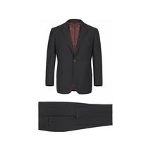 Men RENOIR suit Solid Two Button Business, Formal Slim Fit 2110-1 Black Stretchy image 3