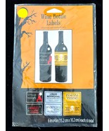 6 New Assorted Halloween Wine Bottle Labels 6 x 4&quot; New in Package Sealed - $184.35 MXN