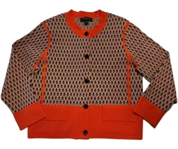 Ann Taylor Geo Stitch Sweater Jacket Womens Small Unlined Crop Cardigan ... - $30.36