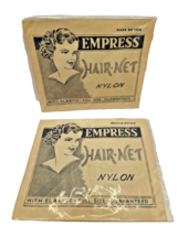 2 Vintage Empress Hair Nets Unopened Medium Dark Brown nylon in package unopened - £7.69 GBP