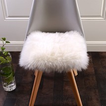 Softlife Square Faux Fur Sheepskin Chair Cover Seat, 1.6Ft X 1.6Ft, White - £33.21 GBP