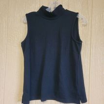 Izod Stretch Black Tank Sz Small Zip Back Mock Neck - £11.34 GBP