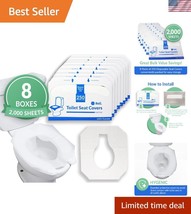 Bulk Pack of 2000 Half-Fold Toilet Seat Covers - Flushable &amp; Dispenser F... - $990.14 MXN