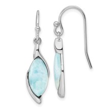 Sterling Silver Rhodium-Plated Larimar Dangle Earrings - £121.43 GBP