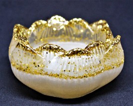 White / Gold Lotus candle holder, Resin mini bowl, Hanging tea light - $8.00+