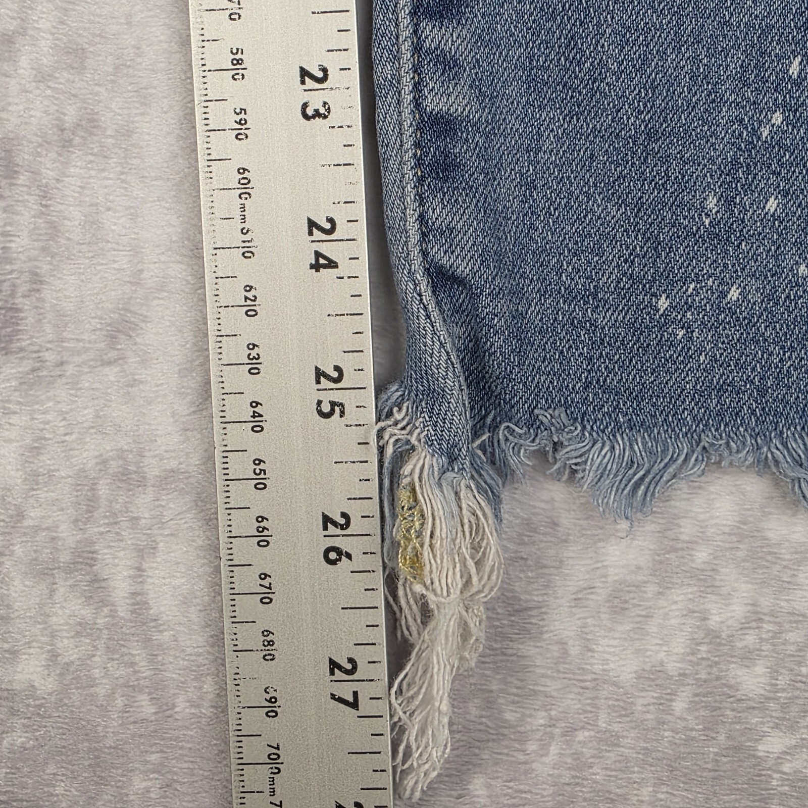 Judy Blue Jeans Womens Size 13/31 Skinny Fit Bleach Splatter Raw Hem Blue Denim Item image 11