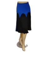 New Hot Touch Blue/Black High Waist Midi Skirt Women&#39;s Size Large - $297.33 MXN
