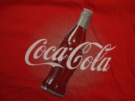 Coca-Cola Logo Soft Drinks Soda Brand Red Cotton T Shirt Size L - £14.95 GBP