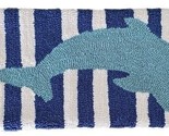 C&amp;F Home ~ DOLPHIN ~ 11.5&quot; x 23&quot; ~ Cotton/Acrylic/Poly ~ Hooked Pillow C... - $28.05