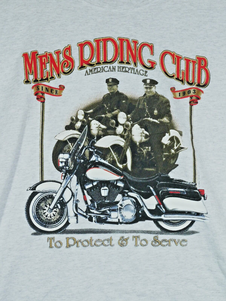 Vtg Hanes Comfort-T Mens Riding Club To Protect & Serve Shirt T-Shirt XL NOS - £16.20 GBP