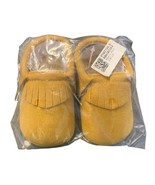 New Romirus Infant Size 1 Mustard Yellow Moccasins Shoes slip On fringe - £11.05 GBP