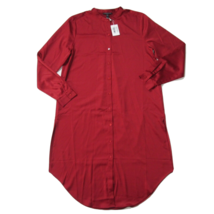 NWT Eileen Fisher Mandarin Collar Shirt in Serrano Red Satin Button Tunic XS - $44.00