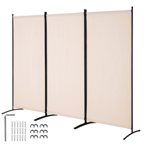 VEVOR Room Divider, 3-Panel, Folding Privacy Partition, Freestanding, Beige - $46.90